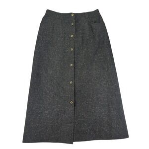 Bernard Zins Paris Jordie Tweed Wool Cashmere Blend Button Front Midi Skirt‎ 10